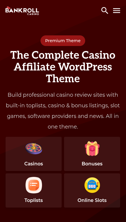 Bankroll Casino Theme preview